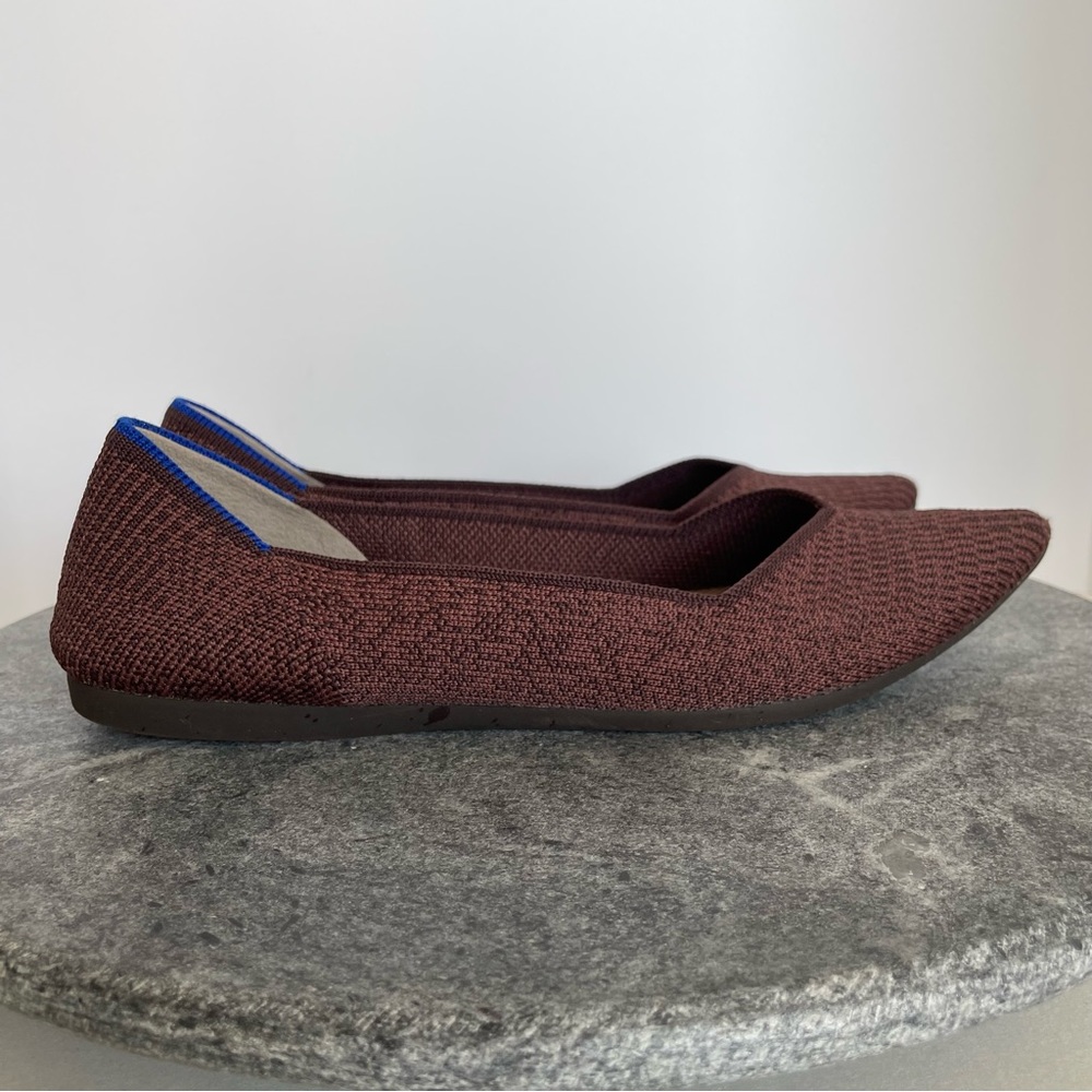 Rothys Truffle Python Brown Print The Point Flats… - image 5